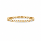 14K Gold Halo Tennis Bracelet
