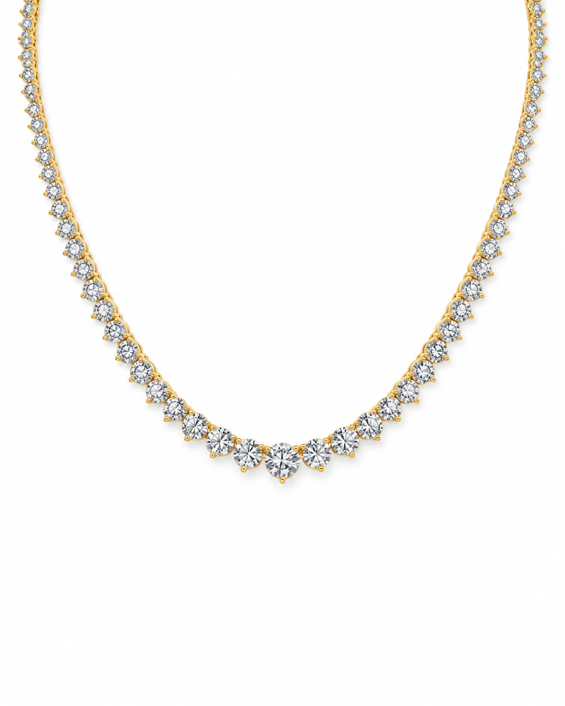 14K Gold Riviera Tennis Necklace