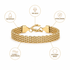 14K Gold Woven Chain Bracelet