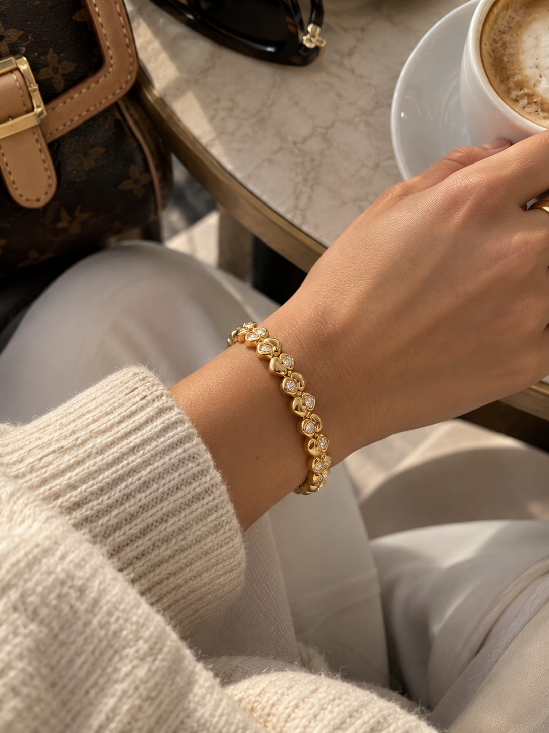14K Gold Mille Cuori Bangle