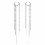 14K Gold Waterfall Chain Earrings