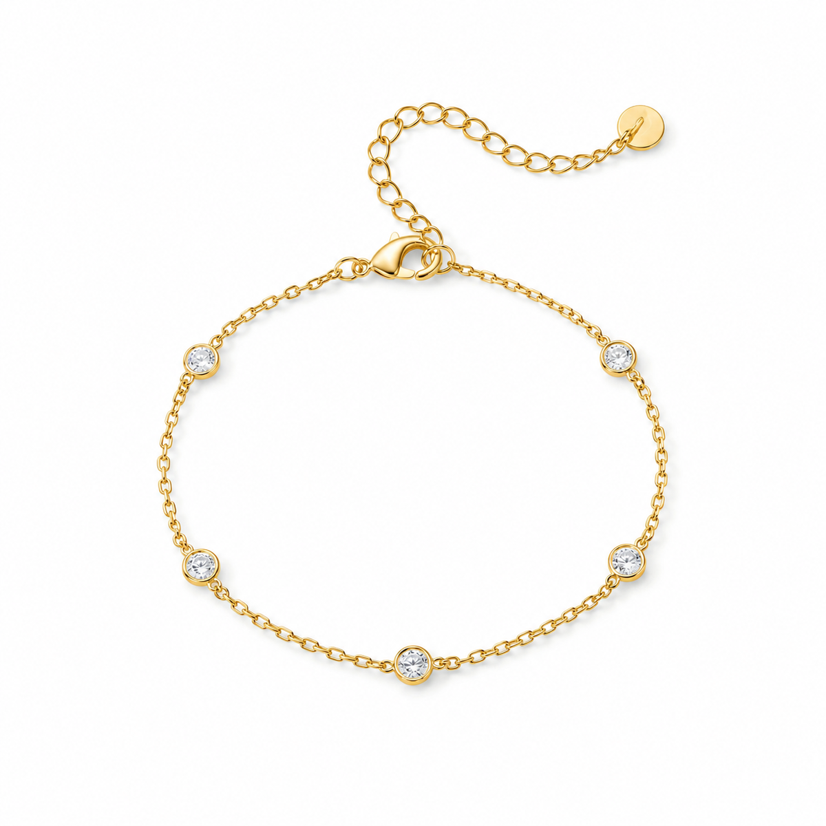 14K Gold Stella Station Bracelet