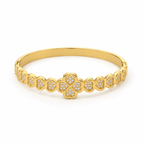 14K Gold Fortuna Hearts Bangle
