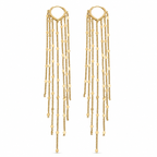14K Gold Waterfall Chain Earrings