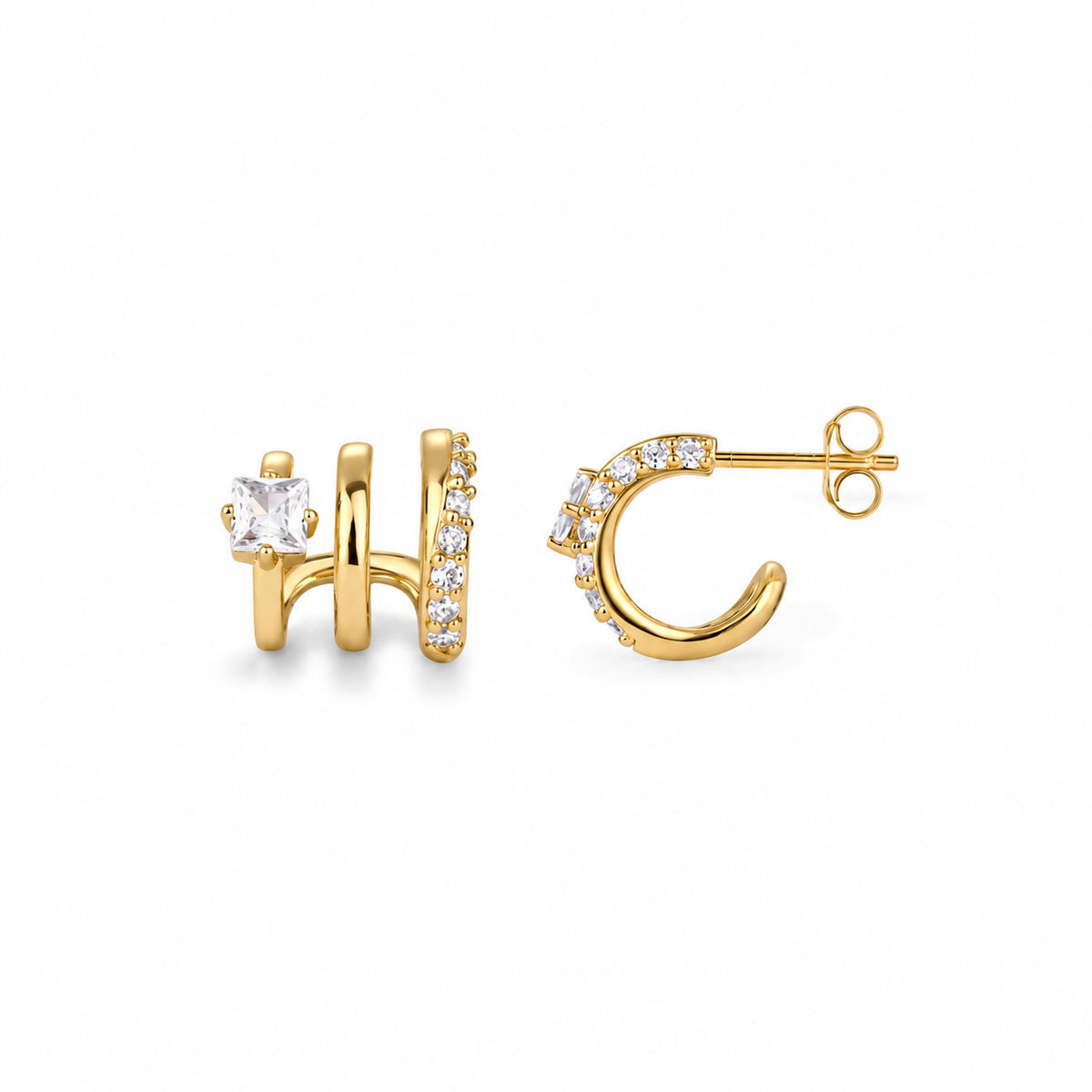 14K Gold Trevi Triple Huggies