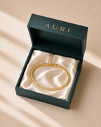 14K Gold Halo Tennis Bracelet