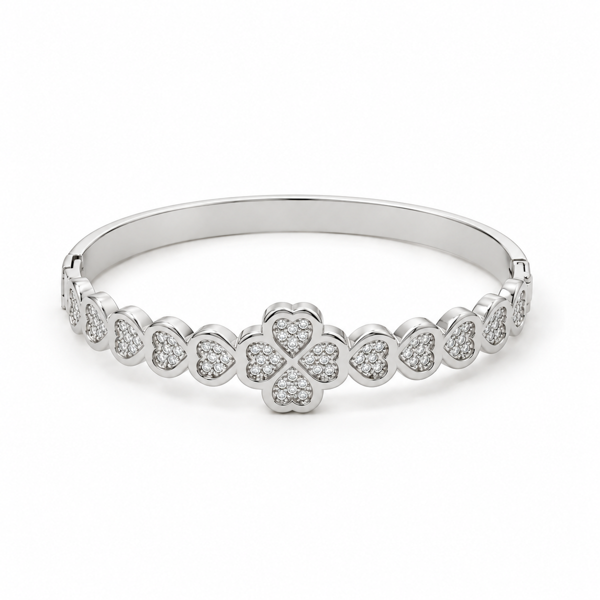 14K Gold Fortuna Hearts Bangle