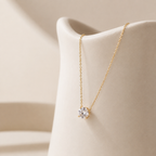 14K Gold Solitaire Pendant
