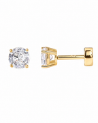 14K Gold Solitaire Stud Earrings