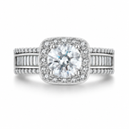 14K White Gold Solene Halo Ring