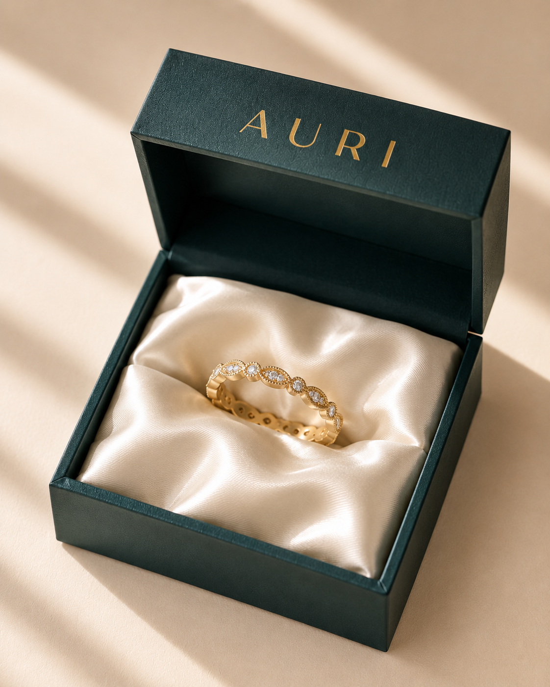 14K Gold Florence Milgrain Band