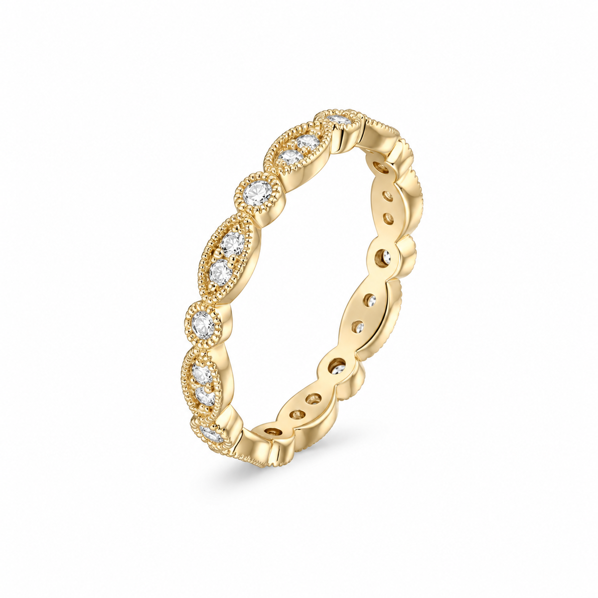 14K Gold Florence Milgrain Band